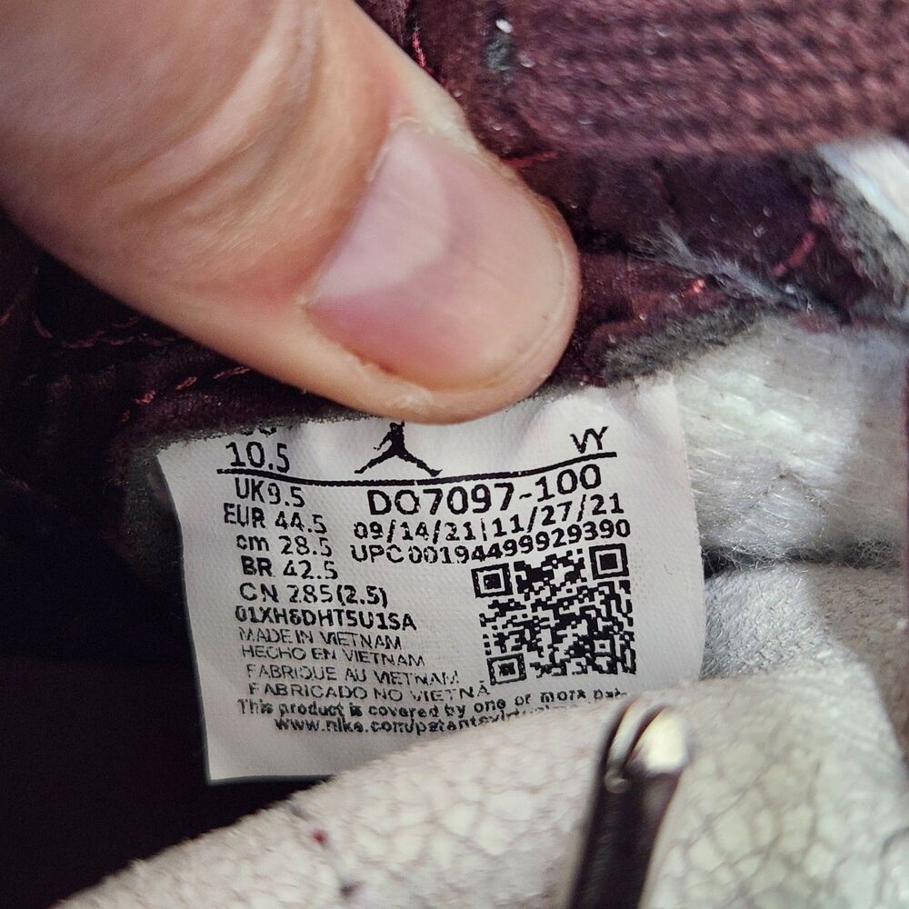 Nike men Air Jordan 1 x A Ma Maniére sail & burgundy hi-top sneakers size 10.5 - Picture 2 of 12